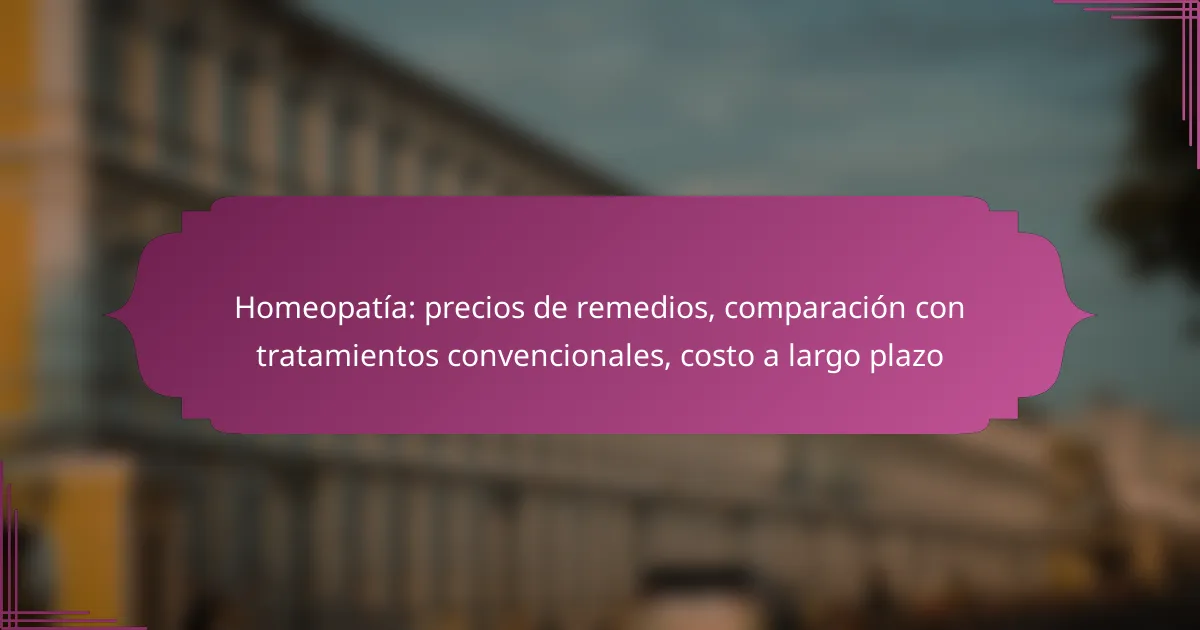 Homeopatía: precios de remedios, comparación con tratamientos convencionales, costo a largo plazo