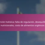 Nutrición holística: falta de regulación, desequilibrios nutricionales, costo de alimentos orgánicos