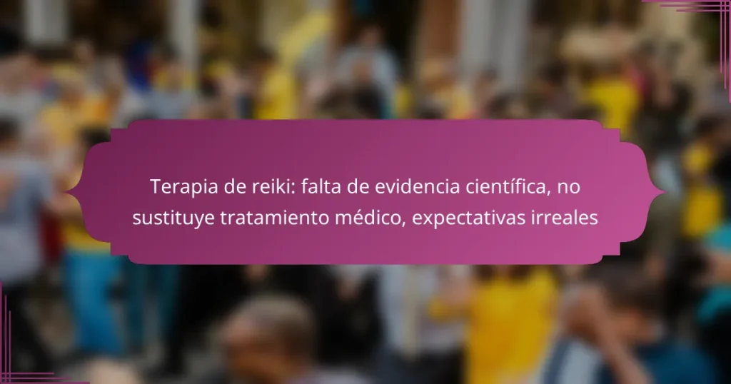 Terapia de reiki: falta de evidencia científica, no sustituye tratamiento médico, expectativas irreales