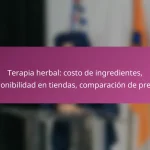 Terapia herbal: costo de ingredientes, disponibilidad en tiendas, comparación de precios