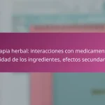 Terapia herbal: interacciones con medicamentos, calidad de los ingredientes, efectos secundarios